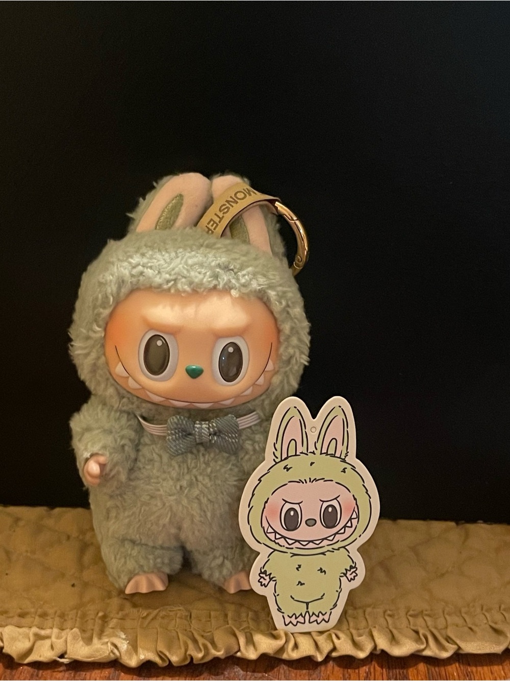 Labubu The Monsters Green Grape Plush Pendant Keychain Figure w/ Tag & Card